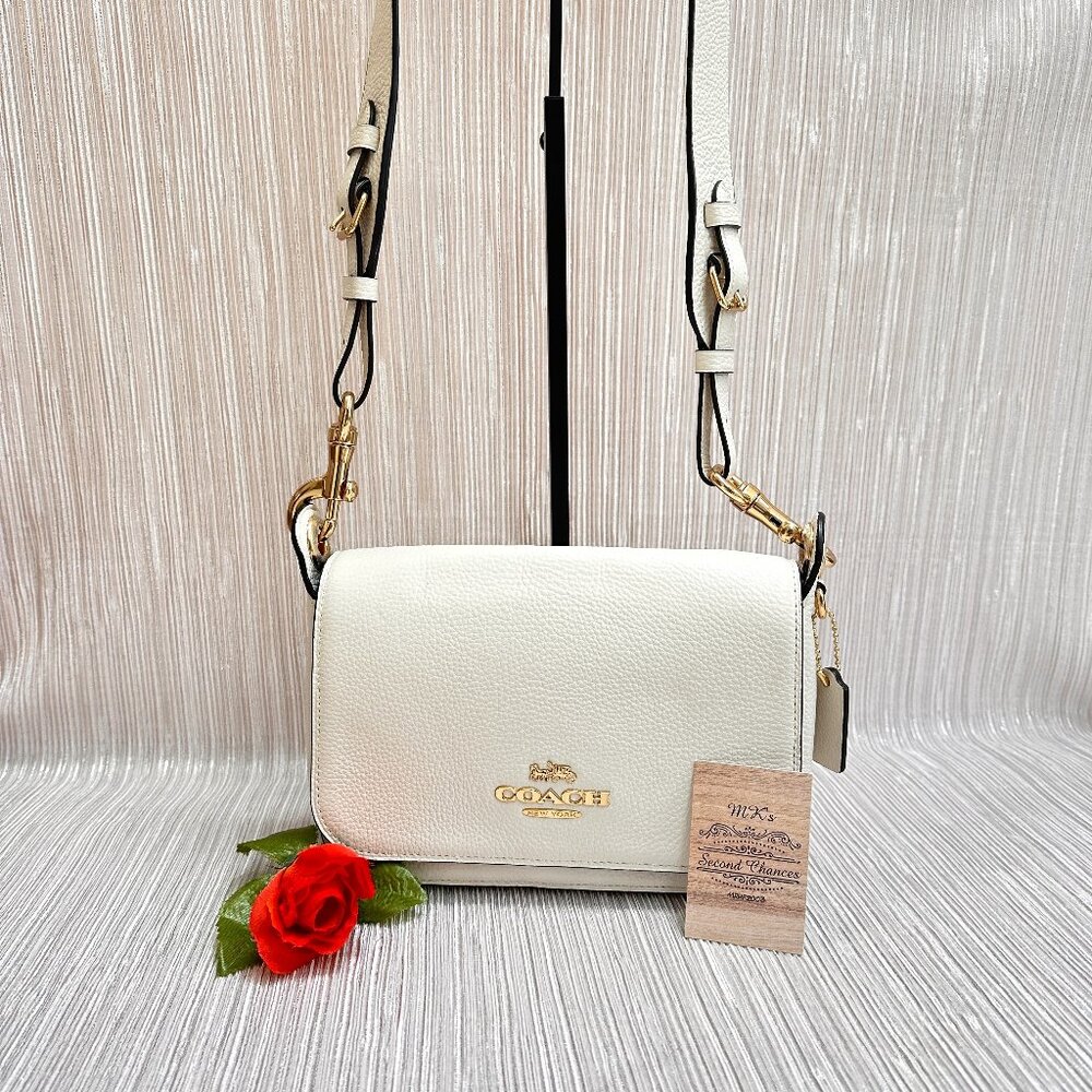COACH Small Jes Messenger F76698 - Chalk Refined Pebble Leather Crossbody in EUC